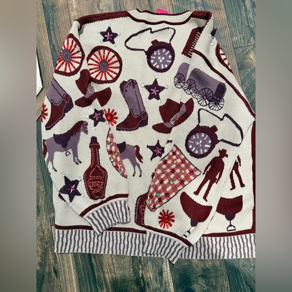 Queen of sparkles NWOT Western icon Cardigan small - Picture 7 of 11